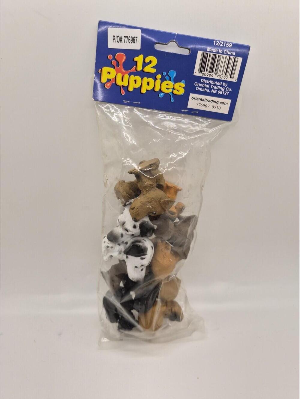 12 Mini Puppy Figurines Different Breeds Cute Mini